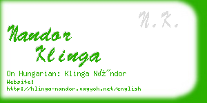 nandor klinga business card